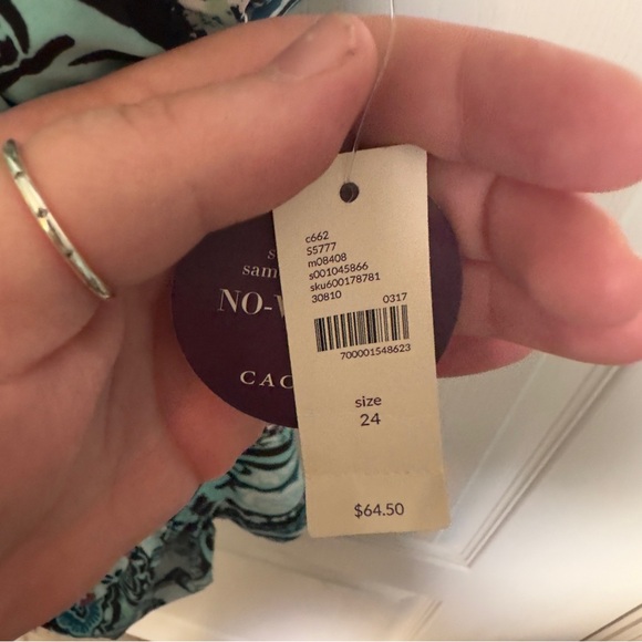 Cacique Lane Bryant Blue Paisley Halter Swim Tank - Picture 3 of 9